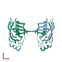 PDB entry 5yzl coloured by chain, front view.