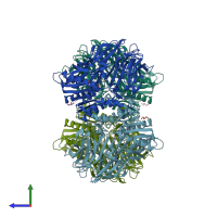 PDB entry 5yzo coloured by chain, side view.