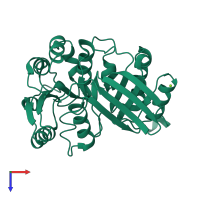 PDB entry 5z01 coloured by chain, top view.
