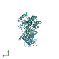 PDB entry 5z0s coloured by chain, side view.