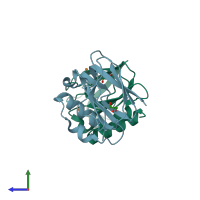 PDB entry 5z0x coloured by chain, side view.