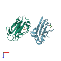 PDB entry 5z0x coloured by chain, top view.