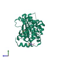 PDB entry 5z1d coloured by chain, side view.