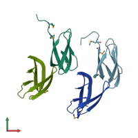 PDB entry 5z1v coloured by chain, front view.