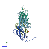 PDB entry 5z1v coloured by chain, side view.
