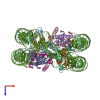 PDB entry 5z23 coloured by chain, top view.