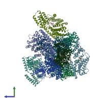 PDB entry 5z2c coloured by chain, side view.