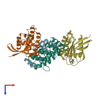 PDB entry 5z2m coloured by chain, top view.