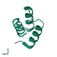 PDB entry 5z2s coloured by chain, side view.