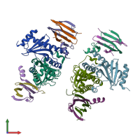 PDB entry 5z38 coloured by chain, front view.