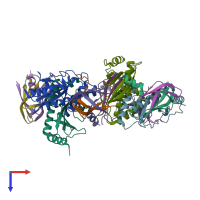 PDB entry 5z38 coloured by chain, top view.