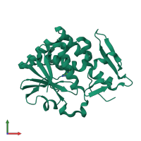 PDB entry 5z3i coloured by chain, front view.