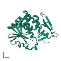 PDB entry 5z3j coloured by chain, front view.