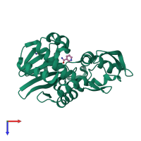 PDB entry 5z3j coloured by chain, top view.