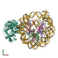 PDB entry 5z3u coloured by chain, front view.