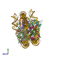 PDB entry 5z3u coloured by chain, side view.