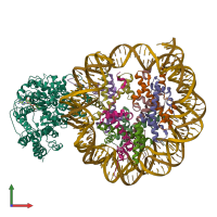 PDB entry 5z3v coloured by chain, front view.