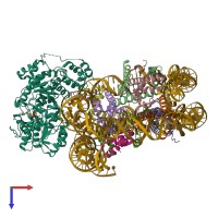PDB entry 5z3v coloured by chain, top view.