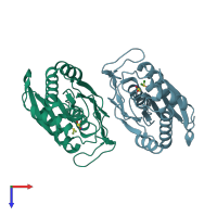 PDB entry 5z47 coloured by chain, top view.