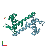 PDB entry 5z4y coloured by chain, front view.