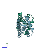 PDB entry 5z4y coloured by chain, side view.