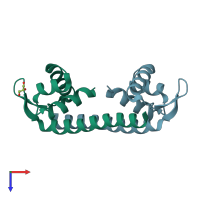 PDB entry 5z4y coloured by chain, top view.