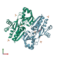 PDB entry 5z50 coloured by chain, front view.