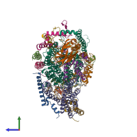 PDB entry 5z62 coloured by chain, side view.