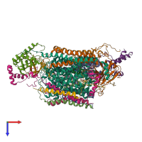 PDB entry 5z62 coloured by chain, top view.