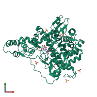 PDB entry 5z66 coloured by chain, front view.