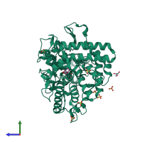 PDB entry 5z66 coloured by chain, side view.