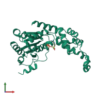 PDB entry 5z6r coloured by chain, front view.