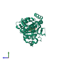 PDB entry 5z6r coloured by chain, side view.