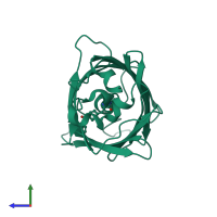 PDB entry 5z6y coloured by chain, side view.