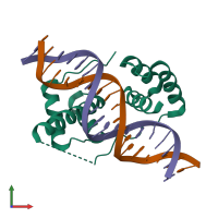 PDB entry 5z6z coloured by chain, front view.