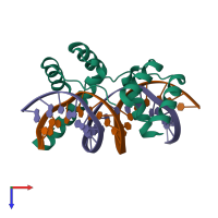 PDB entry 5z6z coloured by chain, top view.