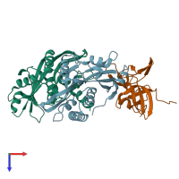 PDB entry 5z78 coloured by chain, top view.