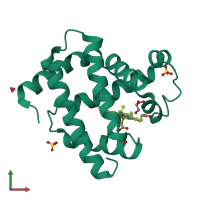 PDB entry 5z7f coloured by chain, front view.