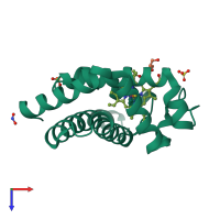 PDB entry 5z7f coloured by chain, top view.