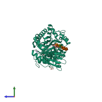 PDB entry 5z7n coloured by chain, side view.