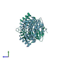 PDB entry 5z7w coloured by chain, side view.