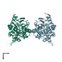 PDB entry 5z7w coloured by chain, top view.