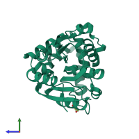 PDB entry 5z82 coloured by chain, side view.