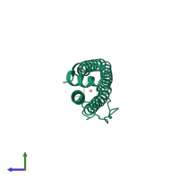 PDB entry 5z8j coloured by chain, side view.