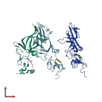 PDB entry 5z8n coloured by chain, front view.