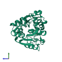 PDB entry 5z8p coloured by chain, side view.