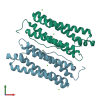 PDB entry 5z8u coloured by chain, front view.