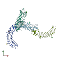 PDB entry 5z8x coloured by chain, front view.