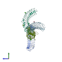 PDB entry 5z8x coloured by chain, side view.