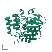 PDB entry 5z9g coloured by chain, front view.